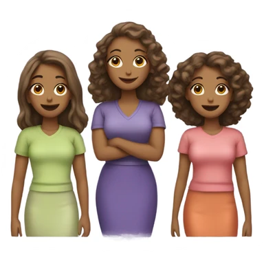 3 girl friends  same color  sticker