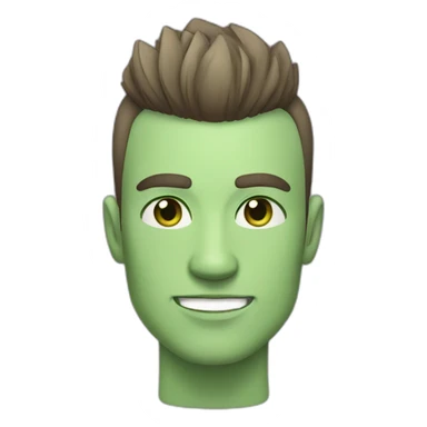 handsome man with mohawk haircut, white skin green eyes sticker