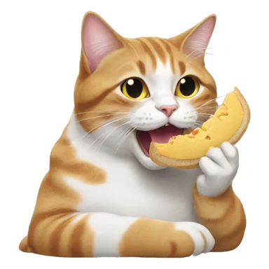 Cat eating everything around it sticker