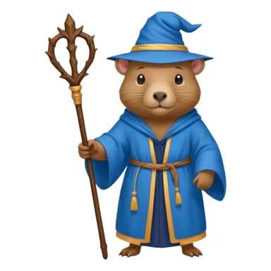 A capybara wizard sticker