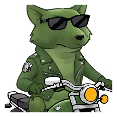Wolf on a motorcycle  sticker