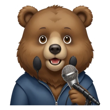bear with mic sticker
