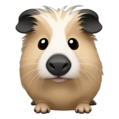 all beige body, black ear and black nose, black hands and black foot guinea pig sticker