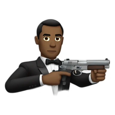 James Bond with a gun sticker