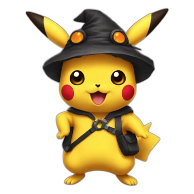 Pikachu with Halloween costume sticker