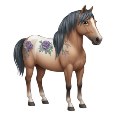 Horse with tatoo sticker