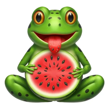 frog eating watermelon sticker