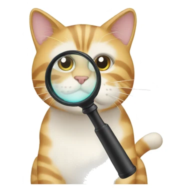 cat using a magnifying glass sticker