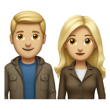 Brunette woman and blonde man  sticker