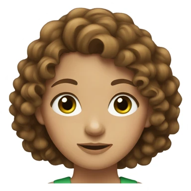 Girl with Brown Curly Hair and Green eyes  sticker