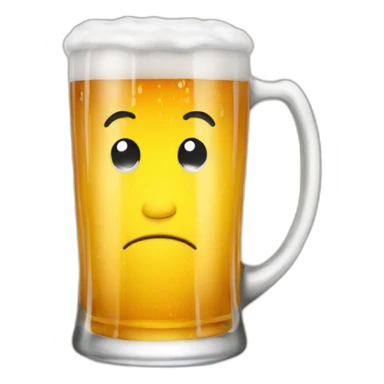 emoji isolated beer mug sticker
