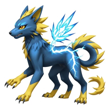 Zeraora-Luxray-Manectric-Renamon-Lombax-Weregarurumon-fusion-creature (full body sticker