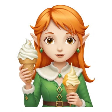 
a girl elf in orange hair with vanilla ice cream




 sticker