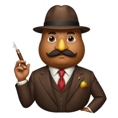 birne verkleidet als mafia boss mit geischt  sticker