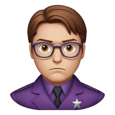 Helmut Zemo with brown hair and glasses, villain from Marvel's Captain America Civil War, serious expression sticker