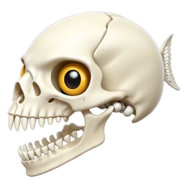 Piranha skeleton black and white emoji sticker