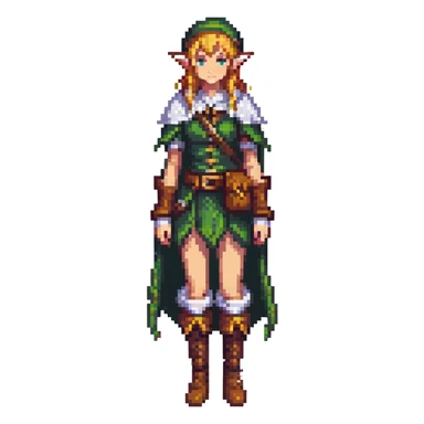 female elf full body portrait, fantasy adventurer sticker