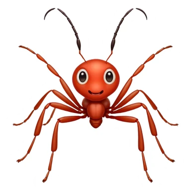 cute red ant with big eyes sticker
