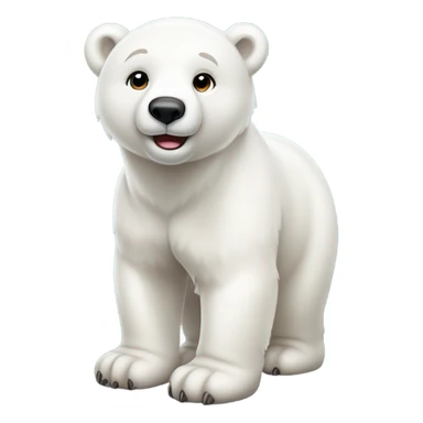 cute polar bear cub that is standing upright and wearing a scarf and sunglasses. sticker