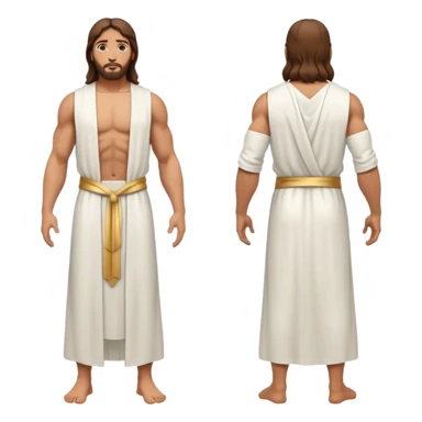 fullbody jesus christ jacked, sleeveless white robe front and backview sticker