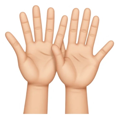 create emoji, 3 hands, 2 with 5 fingers extended, one with 4 fingers sticker