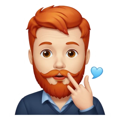 Man with red beard, blow kiss  sticker