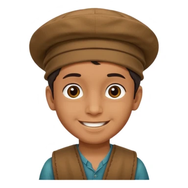 Creat a afghan boy with afghan pacol hat sticker