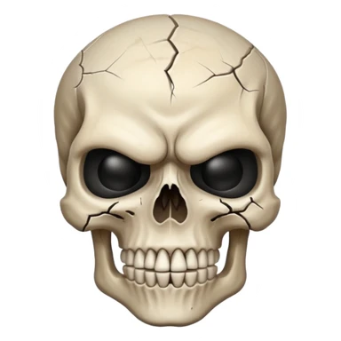 Skull with angry face sticker