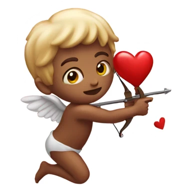 Cupid shooting a heart sticker