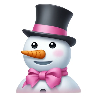 snowman with pink bow sticker