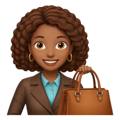 black woman with bag sticker