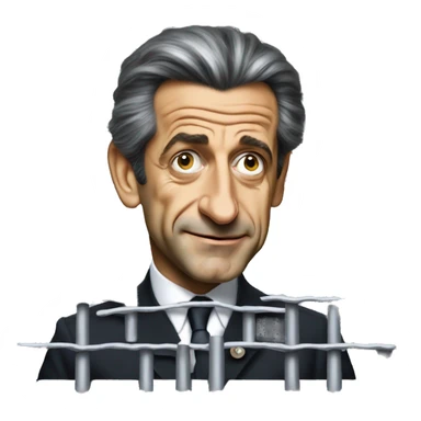 Nicolas sarkozy holding bars sticker