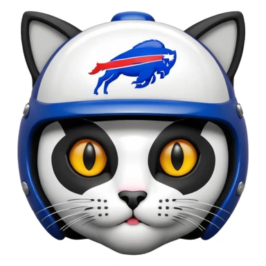 buffalo bills helmet on black and white cat sticker