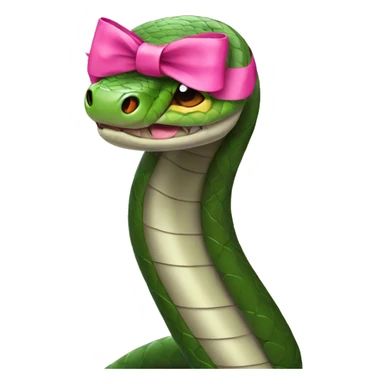 Snake with a pink bow on the head sticker