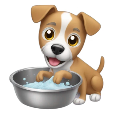 dog doing dishes sticker
