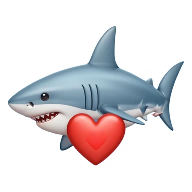 a heart out of the 🦈 emoji sticker
