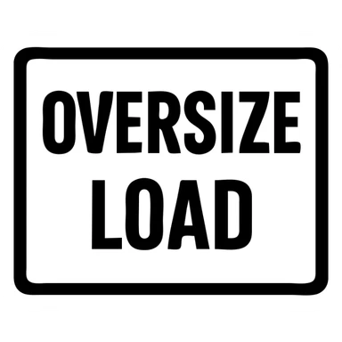 simple clear OVERSIZE LOAD road sign, black text on yellow, no border, icon style sticker