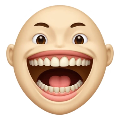 a face with a large opened mouth sticker
