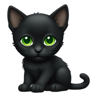 Black kitten with green eyes sticker