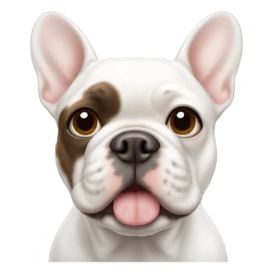 white french bulldog with brown spot on right ear sticker