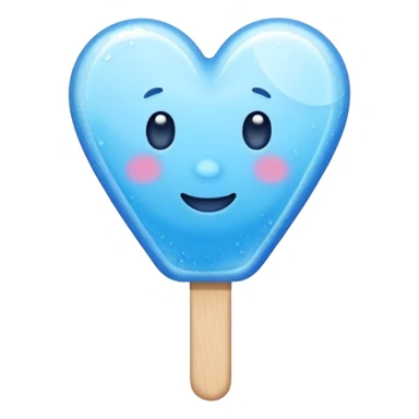 blue heart with a popsicle sticker
