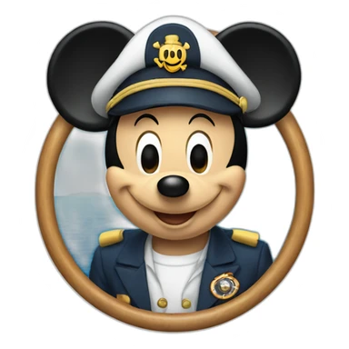 Mickey Mouse as a boat captain sticker