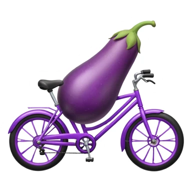 a eggplant on a bike  sticker