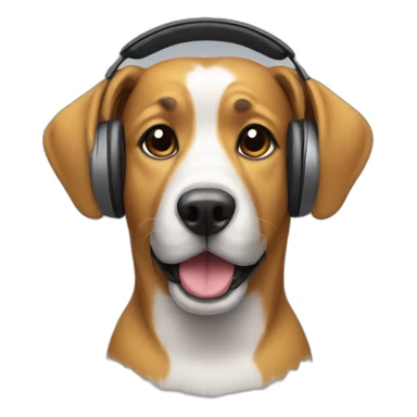 dog wearing headphones sticker