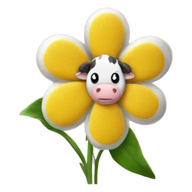 Cow print flower sticker