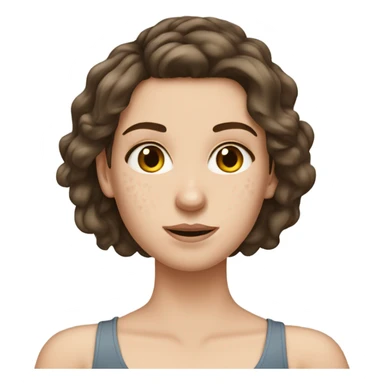 White girl brunette hair face with acne  sticker