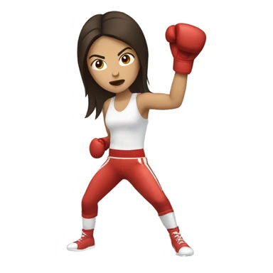 Brunette woman boxer throwing a punch sticker