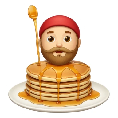 pancake with a beard sticker