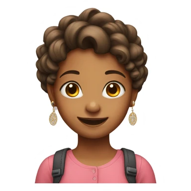 smiling girl with earrings sticker