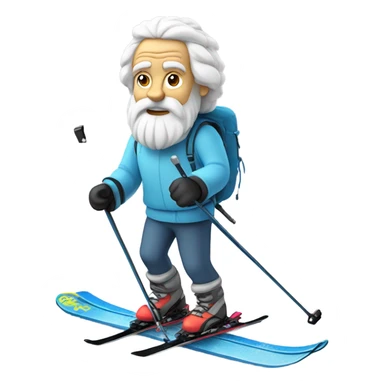 Socrates on mountain skis sticker